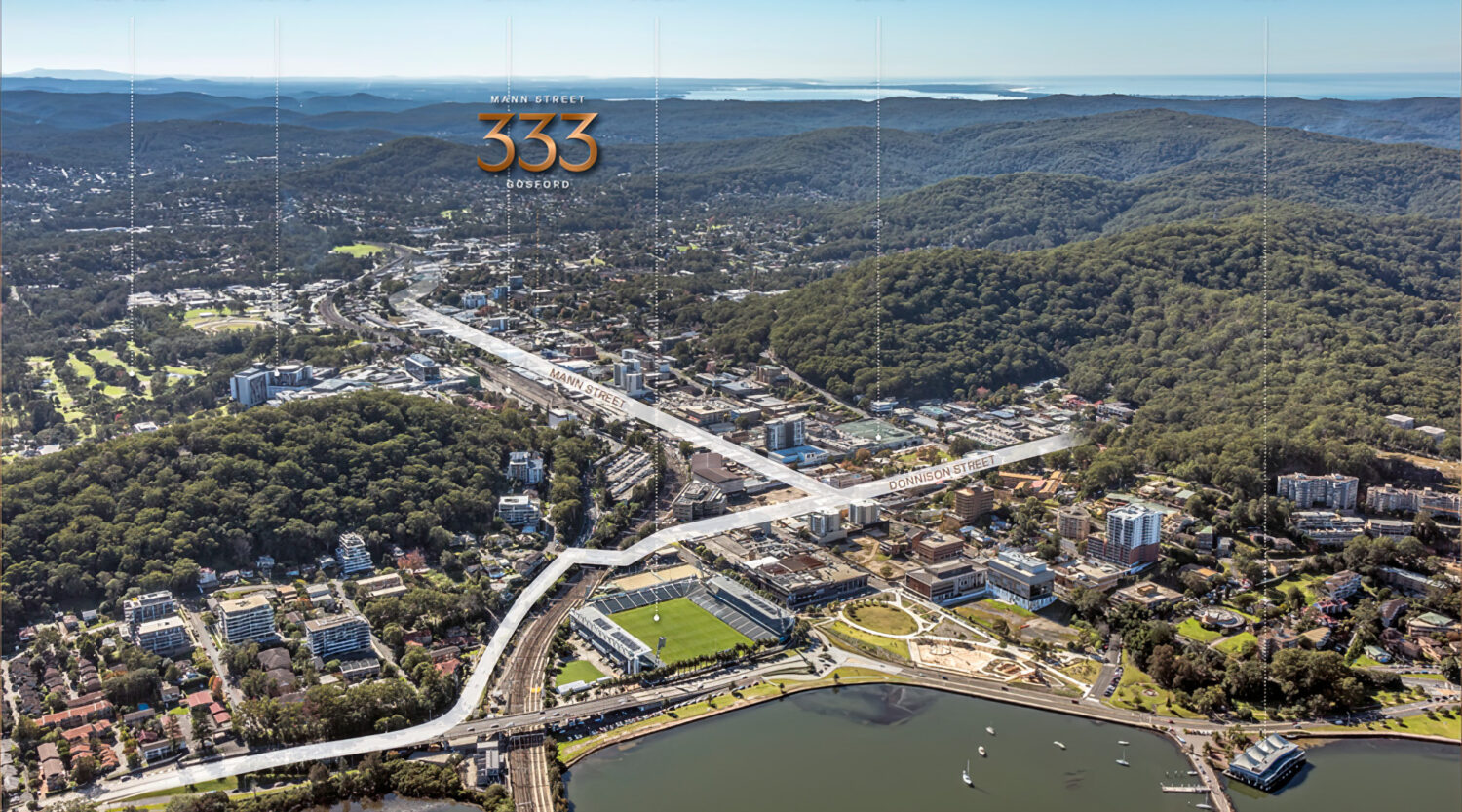 333 Mann St Gosford - Aerial map location